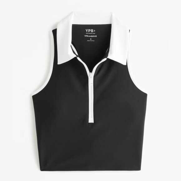 Abercrombie & Fitch Tops - NWT Abercrombie & Fitch YPB sculptLUX Polo Black Onyx Tank Size XL